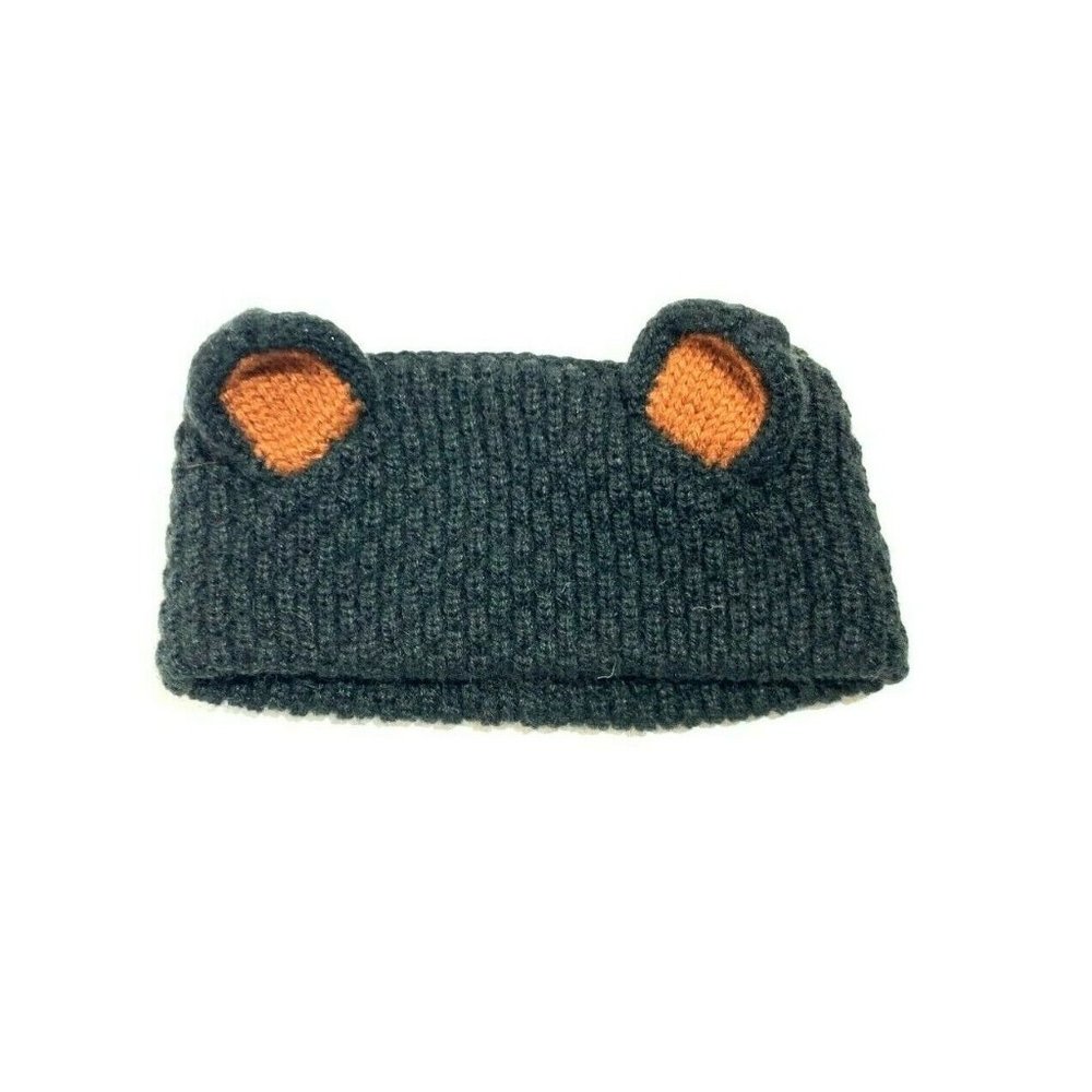 Black Bear Genuine Peruvian Hand Knit Handmade Handcrafted Ear Headbands
